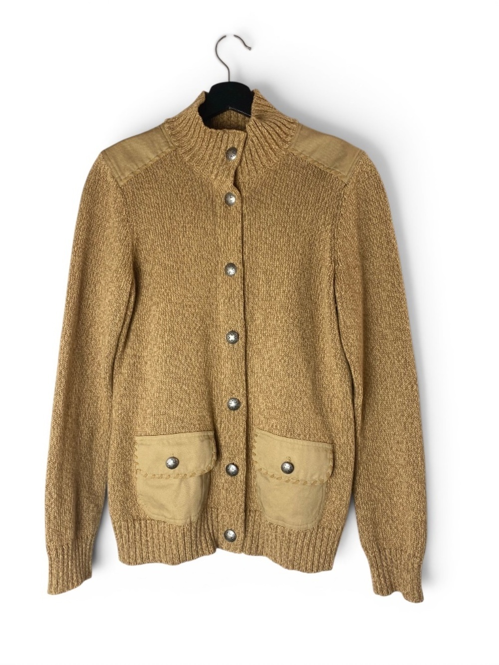 LRL Lauren Jeans Company Vintage Western Cotton Brown Cardigan Sweater Size XL